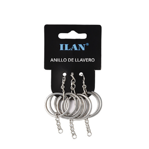 Portachiavi con Catena in Argento da 30mm, Set da 8 Pezzi - Product Image 1