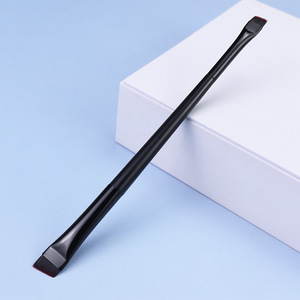 Outil de beauté 2-en-1 <span class=keywords><strong>Pinceau</strong></span> de maquillage à double extrémité <span class=keywords><strong>Ultra</strong></span>-mince <span class=keywords><strong>Ultra</strong></span>-<span class=keywords><strong>fin</strong></span> à poils doux tête oblique plat sourcil Eyeliner Gel Brush - Product Image 1