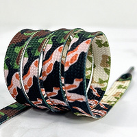 WEGOODZF Lacets plats unisexes personnalisés en polyester imprimé camouflage léopard coloré pour baskets et chaussures décontractées