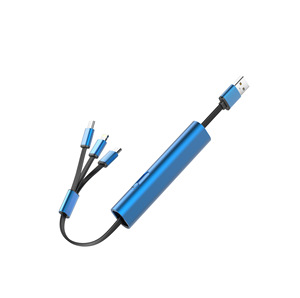 Câble de charge rapide 3-en-1 en métal rétractable 3A, <span class=keywords><strong>cordon</strong></span> de synchronisation un-vers-trois pour téléphone portable et tablette - Product Image 2