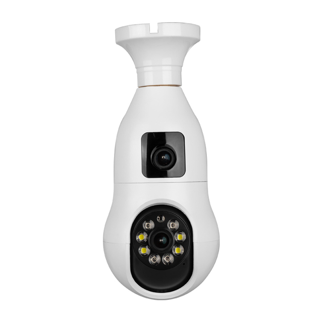 3MP+3MP Tuya Bulb Wifi Camera Wireless Dual Lens Cctv 360 Degree Indoor Home Alarm Auto Tracking Security Camera