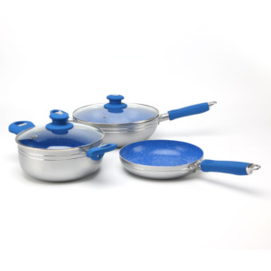 5 cái thân thiện với môi uy tín Granite không dính <span class=keywords><strong>Cookware</strong></span> <span class=keywords><strong>Set</strong></span> cổ điển phong cách thiết kế cho nhà bếp nấu ăn - Product Image 1