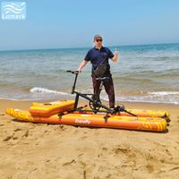 Vélo aquatique gonflable à plateau plat 1 place, cadre en aluminium avec tapis flottant avant, hydrodynamique, pour hôtel, pliable, de Chine Lumark