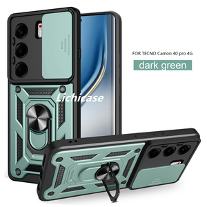 Lichicase Push Window Phone Cover para Tecno Camon 40 Premier 5G Rotate Ring Stand Car Magnetic Case - Product Image 5