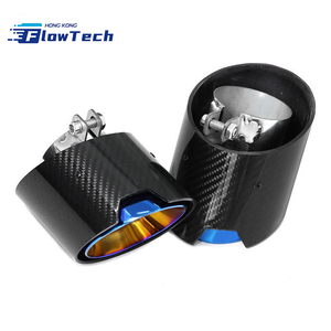 Oferta FlowTech para BMW M3 M4 G80 G82 2021+: Punta de Escape Decorativa de Acero Inoxidable y Fibra de Carbono, Tubo de Silenciador - Product Image 2