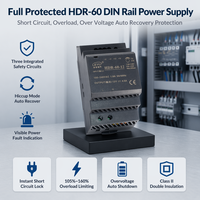 HDR-60-12 60W 12V 4.5A DIN Raylı Güç Kaynağı %90 Verimlilik 85-264VAC -30~70 ℃   Endüstriyel AC-DC Dönüştürücü CE