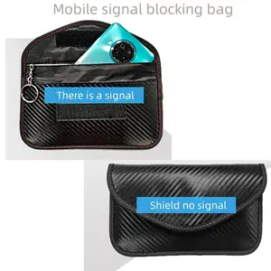 Carbon Fiber Car Key Pouch Rfid Signal Blocking Pouch Anti Theft Faraday Car Key Signal Blocker Box Faraday Bag Faraday Box