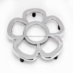 Nickel-Plated Round Aluminium Casting <b>Trivet</b> Elegant Mats & Pads Product - Product Image 4