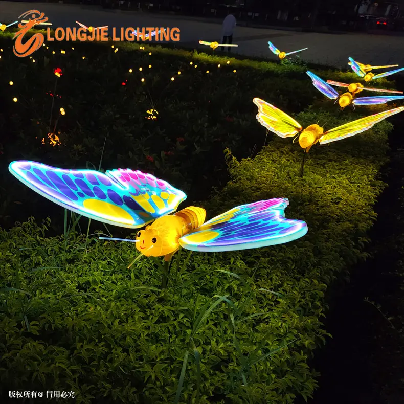 H:0.9M 2022 new design outdoor decoration Christmas led lighted animals 3D butterfly motif lights