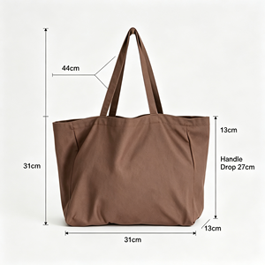 Blank Custom Logo <b>Canvas</b> Tote Bag Reusable Large Shoulder Bag Zipper Closure Personalized <b>Handbag</b> for Business Gifts Shopping - Product Image 2