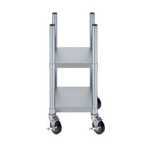 Support chauffe-riz en acier inoxydable avec deux étagères et roulettes - Product Image 4