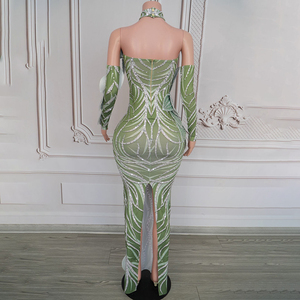 Novance Y4841 Vestiti <span class=keywords><strong>da</strong></span> <span class=keywords><strong>Sera</strong></span> Chic ed Eleganti, <span class=keywords><strong>Abiti</strong></span> Aderenti con Cristalli, Marca di Lusso, Abbigliamento per Ragazze per Feste - Product Image 6