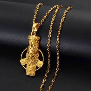 Colliers pendentifs Ashur pour femmes et hommes Lama, Lamma, <span class=keywords><strong>Taureau</strong></span> ailé Lamassu est une divinité protectrice assyrienne Bijoux <span class=keywords><strong>2023</strong></span> - Product Image 6