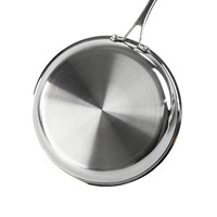 Nouvel ensemble de batterie de cuisine 3 couches en acier inoxydable antiadhésif pour usage domestique, comprenant un wok, une poêle et une marmite