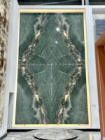 Brésil naturel vert bookmatched marbre vert quartzite fond panneau mural Villa hôtel translucide quartzite mur carreaux de sol