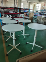 Mesa de centro de comedor redonda de madera maciza de estilo moderno europeo Escritorio de ordenador ajustable