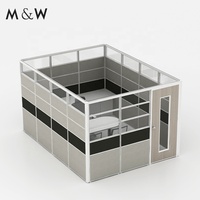 M&W Système d'alimentation électrique américain d'occasion, porte battante en aluminium de 60 mm d'épaisseur, poste de travail individuel pour bureau privé