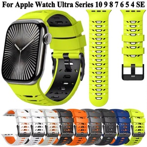 สายนาฬิกา Upro แบบสองสีสำหรับ Apple Watch Ultra 2 49 มม. 45 มม. 44 มม. 42 มม. สายนาฬิกาซิลิโคนนุ่มสำหรับ iWatch SE 7 8 9 สำหรับผู้ชาย - Product Image 4