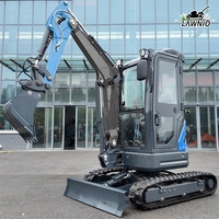 Mini-excavatrice LAWNIO avec climatiseur de toit en option, entretien facile pour excavatrice de chantier, livraison gratuite