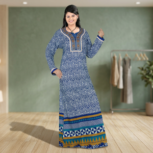 Nouvelle robe maxi en coton pour femmes musulmanes, manches longues, jilbab modeste, abaya, robe longue, tenue de tous les jours - Product Image 3