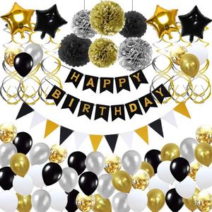 50 anni Decorazioni Compleanno Uomo, Palloncini Festa Blu Argento Con Happy Birthday Banner, Sash, Tovaglie e Cake Topper Per Uomini Adulti