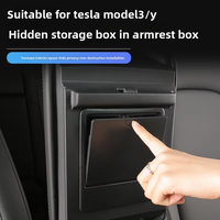 Boîte de rangement cachée imperméable en plastique avec 1 à 3 compartiments pour la console centrale de Tesla Model 3/Y, organiseur de voiture adaptable