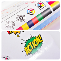 Papier autocollant semi-brillant activé par l'eau 80 g/m², feuilles d'étiquettes imprimables A4/A3, imprimante laser jet d'encre, étiquettes d'avertissement pour emballage