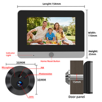 Sonnette vidéo intelligente Tuya WiFi 5 pouces avec caméra de visiophone, 2MP HD, grand angle, détection de mouvement PIR, vision nocturne