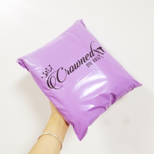 Custom printed purple customized plastic shipping packaging bag with logo