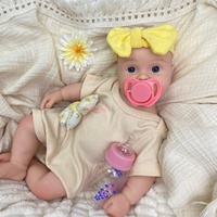 Poupées Reborn en Silicone de 18 pouces avec Yeux Scintillants et Visage Mignon, Bouche Ouverte, Lignes de Moulage Légères, Poupées Magnifiques en Silicone pour l'Accompagnement