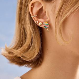 Série Sports Bijoux Émail Tennis De Table Battes Boucles D'oreilles Cristal Strass Base Balle Basketball Rugby Boucles D'oreilles pour Femmes - Product Image 2