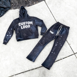 Của nam giới tùy chỉnh in 2 mảnh Tracksuit Set hoodie với bùng Quần thời trang dạo phố sweatsuit - Product Image 1