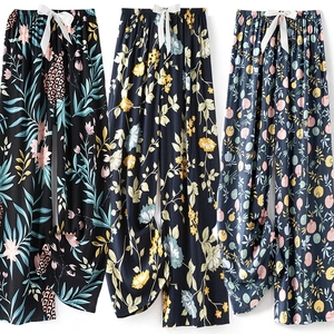 Pantalones Anchos Casuales con Estampado Floral para Mujer, Estilo Coreano, Pantalones Deportivos hasta el Tobillo para Verano - Product Image 2