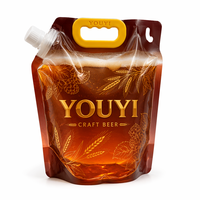 Pochettes souples verticales avec bec verseur et poignée 1L 1.5L 2L 3L – Sachets transparents pour liquides, personnalisables, anti-fuite, pour emballage de bière artisanale et de boissons