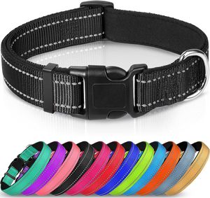 Venta al por mayor <span class=keywords><strong>Collar</strong></span> de perro reflectante de nylon <span class=keywords><strong>Collar</strong></span> de mascota ajustable colorido para perros gigantes medianos y grandes - Product Image 1