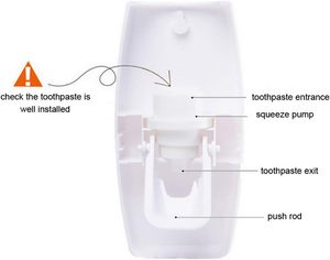 2 Pcs Eco-Friendly Plastic Square Bathroom Set Wall-Mounted Automatic <b>Toothpaste</b> Squeezer Toothbrush <b>Holder</b> 5-Slot Waterproof - Product Image 4