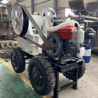Concasseur à mâchoires diesel mobile PE250x400, petite machine de concassage de pierres et de roches portable, prix pour l'exploitation minière et les carrières