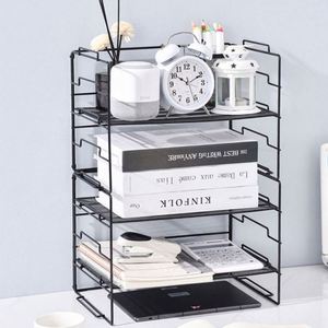 Estante de Almacenamiento de Oficina de Cinco Niveles para Periódicos y Revistas A4, de Malla Metálica de Hierro Forjado para Colgar en la Pared - Product Image 6