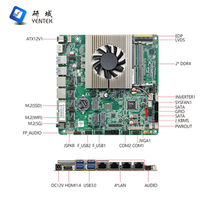 เมนบอร์ด Mini ITX รุ่นใหม่ OEM ODM I7 8665U รองรับ DDR4 2 ช่อง พอร์ต LAN RJ45 4 ช่อง พอร์ต COM 1 ช่อง พอร์ต VGA HD LVDS EDP ขนาด 17x17 ซม. สำหรับอุตสาหกรรม - Product Image 3