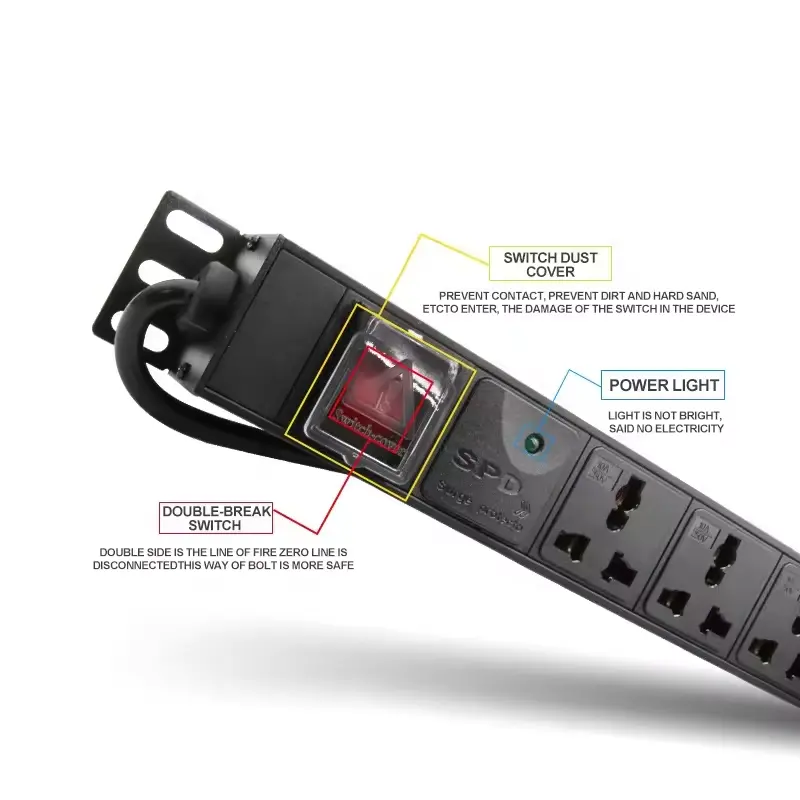 PDU 3-port universal lightning protection socket