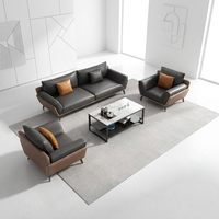 Ensemble de canapés de direction haut de gamme en similicuir, mobilier de luxe pour salle de réunion et espace lounge de bureau
