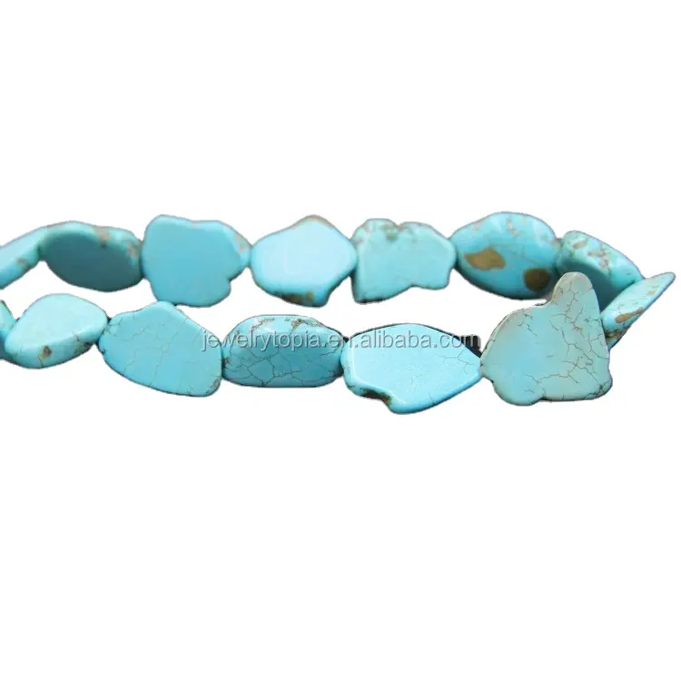 Semi Precious Blue Magnesite Turquoise Flat Slab Beads