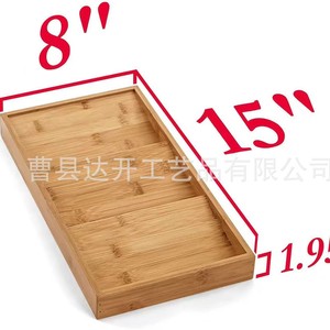 Étagère à épices en bambou à 3 niveaux, compartimentée, pour le rangement des épices sur le plan de travail de la cuisine - Product Image 5