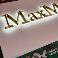 Letras de Canal LED 3D Personalizadas con Retroiluminación, Letreros con Halo Luminoso, Letras Iluminadas de Acero Inoxidable para Negocios y Tiendas