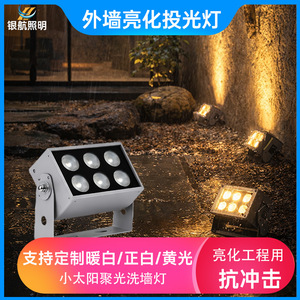Projecteur LED mural 18W à 6 faisceaux, intensité variable, étanche, pour aménagement paysager et villas - Product Image 5