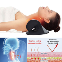 Oreiller de massage à usage domestique à 2 voies pour le cou, le dos, traction cervicale manuelle pour soulager la douleur Oreiller de massage cervical portable en forme de C