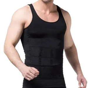 Camicia a compressione senza maniche dimagrante pancia canotta Body Shaper addome aderente elastico corpo imbottito Boxer gilet Shapewear da uomo - Product Image 4