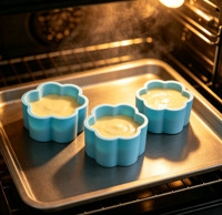 Moule à gâteau en silicone en forme de fleur, moule de cuisson en silicone de qualité alimentaire pour muffins, gelée, chocolat, pudding, crème glacée