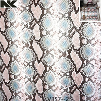 V 357 nouveau motif de fleur python PVC et PU cuir artificiel pour sacs, sacs à main, chaussures, ceintures