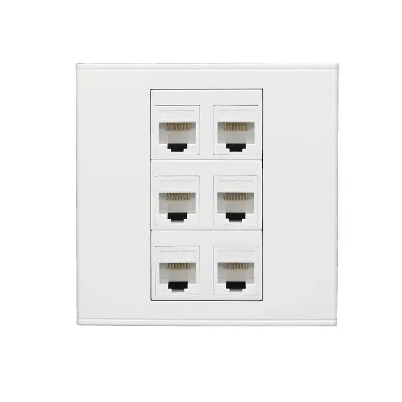 Modèle 86 six giga6 type prise réseau 6 module de câble réseau RJ45 no-hit panneau mural d'ordinateur CAT6, panneau de prise d'ordinateur